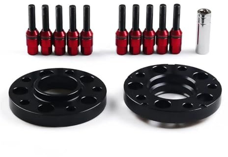 Auto Distanzscheiben Spurplatten 20mm Für E36 E46 323 325 328 335i 545i 72,56mm 5x120mm Hubcentric Spurverbreiterungen M12x1.5 Kegelschrauben(Red Bolts)