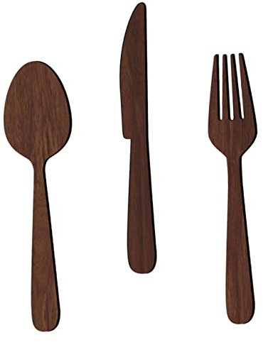 ULDIGI Juego De Cubiertos De Madera Vintage Decoración Rústica para Cocina Letrero De Pared