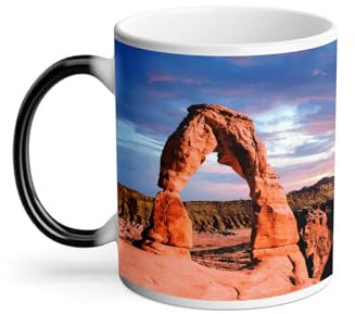 Thermo-Reactive Mug Magic Mug - Natural Stone Arch in Front of the Rising Sun Grand Canyon Geology - 325 ml