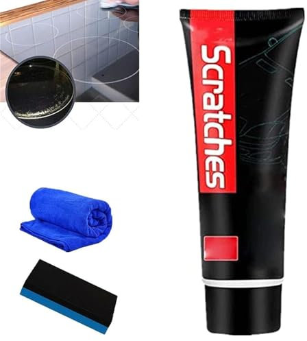 Kratzfreies Kochfeld-Kratzer-Entferner-Polierwachs, 100 ml Kochfeld-Reinigungsset, Mehrzweck-Glaskeramik-Kochfeld, Autolack-Kratzer-Reparatur für Küchengeräte und Autowartung (1)