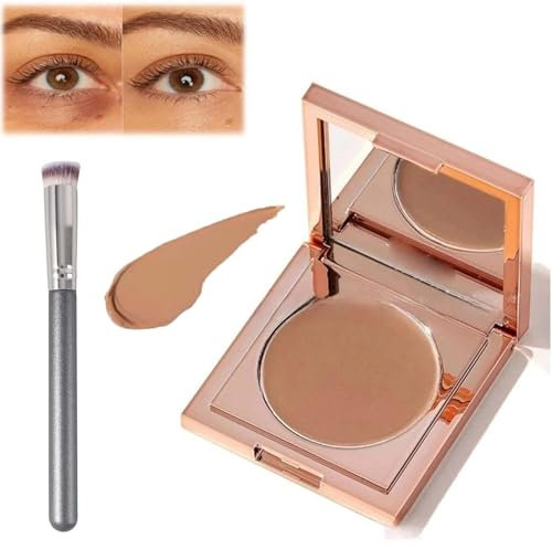 Under Eye Color Corrector, Concealer Augenringe mit Pinsel, Colored Clay Undereye Corrector, Under Eye Brightener Conceal & Brighten Dark Circles, Wasserdichte, Langanhaltende (01nature color)