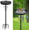 ODSNANIE Bain d'oiseaux pour Extérieur Abreuvoir Oiseaux, Mangeoire Oiseaux Extérieur, Mangeoire Oiseaux Sauvage Décoration métallique en Fonte pour Le Jardin (Noir)