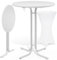 Casaria® Stehtisch mit Husse 70 cm Klappbar Weiß Rund Holz Metall Pulverbeschichtet Wetterfest Hoch Set Bistrotisch Bartisch Garten Hochzeit Tisch