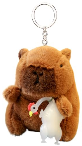 jopiuieo Portachiavi in peluche | Serie Grill, ciondolo da tasca in peluche | 12 cm accessorio alla , divertente giocattolo animale per uso quotidiano e all'aperto, Appendere Pollo