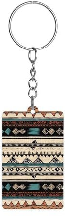 SMAZDFXX Schlüsselanhänger mit indianischem Muster, mit Anhänger, Bastelset für Frauen, lustiger rechteckiger, Charm-Zubehör für Tragetasche und