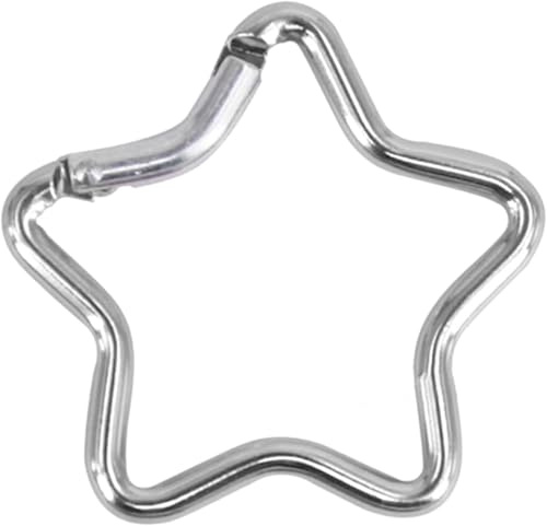 Silver Carabiner Clip, Star Shaped Climbing Buckle, Aluminum Alloy Heavy Duty Keyring Hook for Camping Fishing Hiking Traveling Aluminum Key Chain Clip Accessories Outdoor