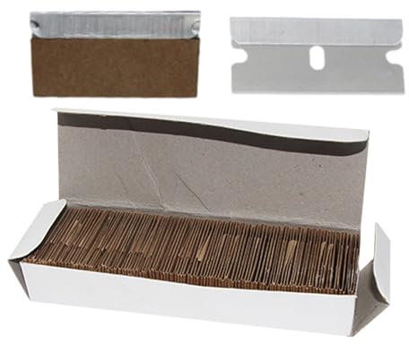Cutter di raschietto adesivo - strumento di rimozione della colla in plastica da 100 pezzi, lame di rasoio di precisione | Etichetta Peeler per vetro automobilistico, pellicola per finestre della casa