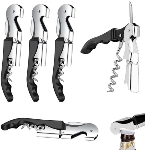 5-Pack Waiter's Corkscrew Set - Stainless Steel Wine & Beer Opener with Ergonomic Handle for Sommeliers and Waiters
