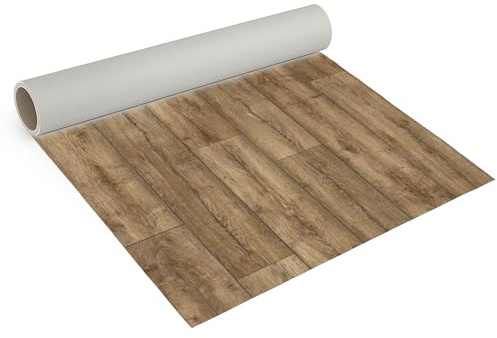 Internethandel Pfordt CV Bodenbelag Holz Antique Oak 100x200 cm | PVC Boden in Holzoptik für Wohnzimmer, Schlafzimmer, Flur und Esszimmer, 1,5 mm Gesamtdicke und Nutzungsklasse 21