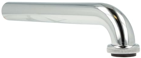 tecuro Wandrohr mit 90° Bogen für Siphon Waschbecken, Ø 32 mm, Länge 300 mm kürzbar, Messing verchromt, Geruchsverschluss - mit Rändelmutter und Keildichtung