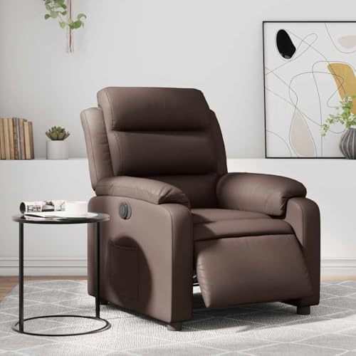 mtlskopl Elektrischer Relaxsessel Braun 75x92,5x100 cm Kunstleder mit Liegefunktion 135° Modernes Fernsehsessel Design für Wohnzimmer Schlafzimmer Büro