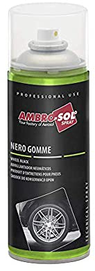 AMBRO-SOL - Abrillantador de Neumáticos, Línea Auto, Spray 400 ml, Resalta el Color y Brillo Original, Protege Contra la Intemperie, Previene Grietas y Ofrece un Acabado Profesional de Larga Duración