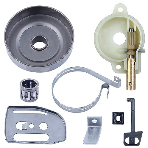 Haishine Clutch Drum Oil Pump Brake Band Bar Plate Choke Rod Kit for Husqvarna 142 137 136 36 41 Chainsaw