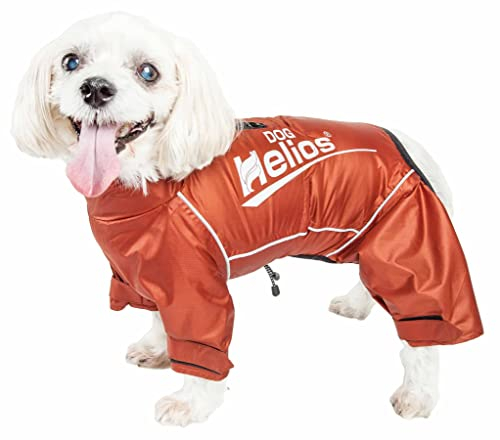 Dog Helios® Hurricanine Hundemantel, wasserdicht, reflektierend, mit Hitzereflektierender Technologie, Größe L, Orange