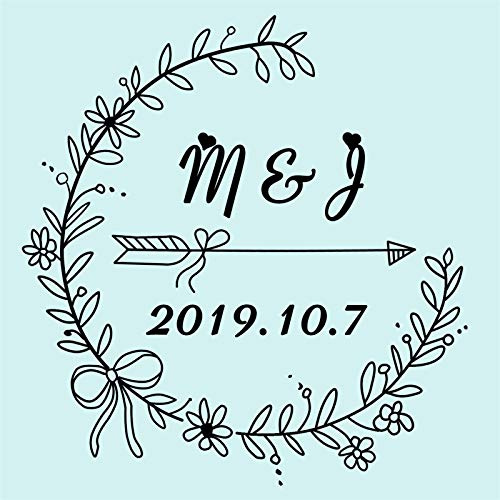 Personalisierte Stempel Hochzeit,Individueller Stempel,Rund,Durchmesser 40 mm,Rund Stempel für Hochzeit, Einweihungsparty, Einladung Familie oder Geschenk