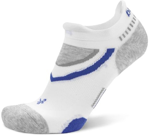 Balega Unisex Ultraglide No Show Socks, White/Mid Grey, S EU