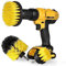 Bond Hardware Set Of 3 Drill Brush Attachment Power Scrubber Cleaning Kit All Purpose for Bathroom Surfaces, Grout, Floor, Tub, Shower, Tile, Corners, Kitchen - Fits Most Drills, Yellow