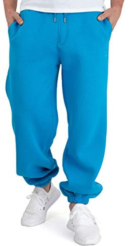 BACKSPIN Sportswear Jogginghose Herren & Damen Process Blau I Warme Unisex Jogging-Hose weit geschnitten mit 70% Baumwolle I Sweatpants kuschelig Freizeithose