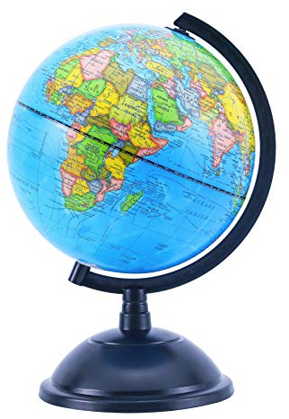 EXERZ 20cm Globus Bildung Drehbarer - Pädagogische/geografische/Moderne Schreibtischdekoration - für Schule, Zuhause und Büro - Durchmesser 20cm