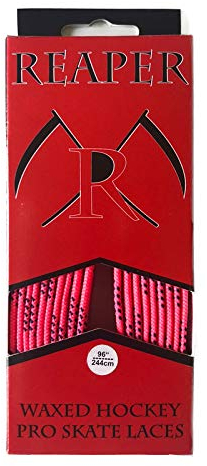 Reaper Hockey Senkel PRO Waxed - Pink 96 (244cm) - 1 Paar gewachste Schnürsenkel für Schlittschuhe