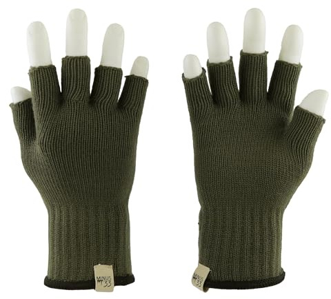 Minus33 Merino Wool Fingerless Gloves - Halbfinger-Handschuhe aus Merinowolle - Olivgrün - L