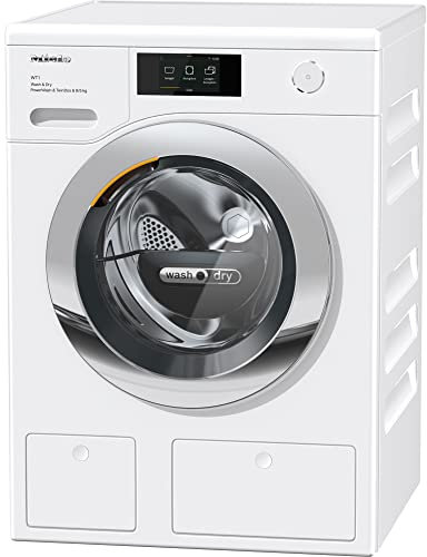Miele WTR 860 WPm Lavasciuga WT1 a Carica Frontale 8/5 Kg, con PowerWash 2.0, TwinDos, QuickPower, Single Wash&Dry, CapDosing, SteamCare, Miele@home, Classe di Efficienza Energetica D, Bianco Loto