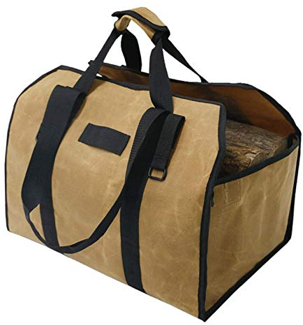 CDIYTOOL Tragetasche für Kaminholz, wasserdicht, aus Segeltuch, für Holzscheite, große Holzträger, robust, mit Griffen