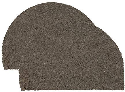 Nicola Spring Half Moon Coir Door Mats - 60 x 40cm - Grey - Pack of 2 Decorative Indoor Front Door Floor Mat Entry Dirt Trapper Rug Outdoor Boot Scraper Non Slip Backing Doormat