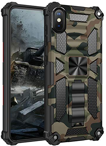 xinyunew für iPhone XS/iPhone X Rundumschutz Stoßfest Hülle Militärischer Vollschutz Handyhülle Schutzhülle iPhone XS/iPhone X Case Cover Product - Armee Grün