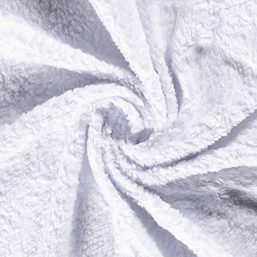50x150cm Teddystoff Baumwoll-Fleece Teddyplüsch Meterware Farbwahl, Farbe:weiß