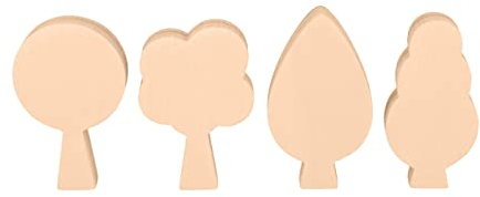 Décoration en Bois - Arbres - 9 à 10 cm - 4 pcs