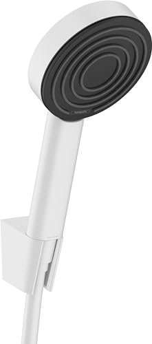 hansgrohe Duschset Pulsify S, Duschkopf mit Schlauch und Halterung, Handbrause mit 1 Strahlart, Mattweiß