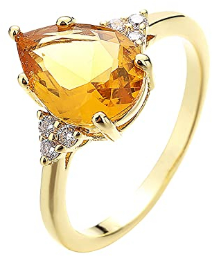 Persönlichkeit Mode Frauen lieben symmetrisches Zirkon Women 's Bekenntnis Vorschlag Reifrock 2 Ringe 190 (Gold, 7)
