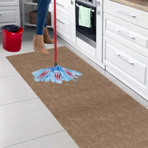 parpyon® Tappeto passatoia Cucina Lavabile Sixty - Antiscivolo aderisce Perfettamente a Terra Non Piega Si pulisce con il mocio è Antisfilo tappeti Moderno (CM60X180, 04SY)