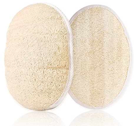 2 Stück Natural Luffa Sponge, Natürliche Loofah Körperbürste, Peelingschwamm, Tiefenreinigung der Haut Körper für Bad SPA Dusche