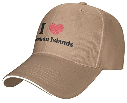 YINGD Baseball Cap I Love Salomon Islands Sportmütze Verstellbare Sonnenhut Unisex für Damen und Herren Natur, natur, One size