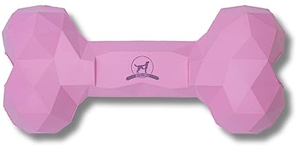 Kauspielzeug für Hunde Kauknochen robust & langlebig: Hundespielzeug gegen Langeweile aus Naturkautschuk für aggressives kauen - befüllbar, robust & gut für die Zahnpflege | Farbe: Rose, Größe: S