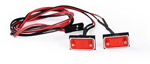 Levigo RC Rechteckige Seitenblinker Licht für RCDream 1:8/1:10, RC Upgrade Zubehör Seitenblinker LED Licht (Rot)