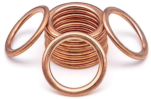 MEAJOO 10 PCS Engine Oil Drain Plug Gasket Crush Washer Replacement for M16 11137546275 Gasket Ring Fits for MINI Cooper, R56, Clubman, Cabrio, Coupé, Roadster, Countryman, Paceman