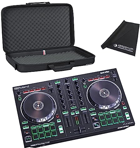 Roland DJ-202 - Controller USB DJ a 2 canali a 4 canali + custodia Gator + panno in microfibra Keepdrum