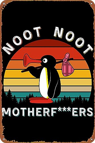 Noot Noot Pingu Filmplakat, Metall-Blechschild, Wanddekoration, Schilder, Retro-Kunst-Dekor, Metallschild, Kunst, 20,3 x 30,5 cm