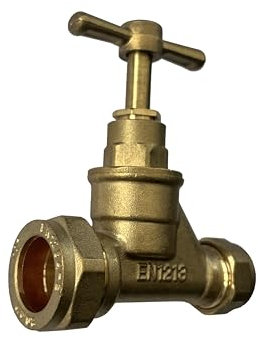 Premium 20mm MDPE X 15mm Copper Stopcock - BS1010 & BS EN1213 Certified - MDPE 20mm Fittings - Copper Brass Stop Cock for Plumbing Solutions