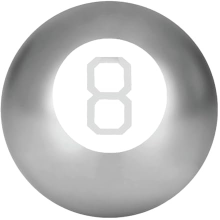 1ABOVE Mystic 8 Ball, Question & Answer Game about Friendship, School, Romance and Work, More Than 15 Answers and Predictions for Kids, Adults, Family Fun, Home or Office (SILVER)
