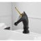 Schwarz/Weiße Einhorn Kopf Wasserhähne Messing Mode Bad Becken Wasserhahn Deck Montiert Waschbecken Wasserhahn Kalt Warmwasser Mischbatterien torneira (Color : Noir)