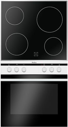 Amica EHC 12717-2 W - Elektrischer Einbau-Herdset, 62 Liter, 4 Heizelemente, B-Energieeffizienz, Emaillierter Stahl, Keramik, Metalllegierung