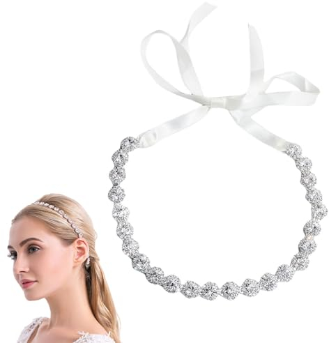FAIRYGATE Stirnband Mädchen Silber Strass Kristall Braut Haarband Haarschmuck für Hochzeit Party Brautjungfern Kopfschmuck 4606