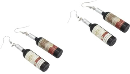 SAFIGLE 2pairs Elegant Wine Bottle Shaped Ear Hooks Fashion Earrings for Women Black Stud Earrings Statement Jewelry