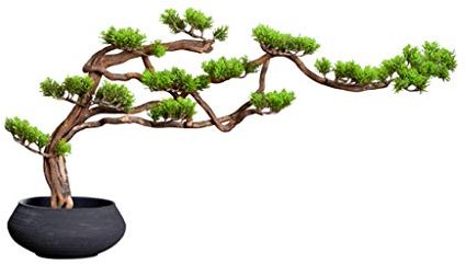 Künstlicher Bonsai Künstliche Zedern-Bonsai-Bäume, gefälschte Topfpflanzen, for den Innenbereich, immergrün, for Zuhause, Büro, Tisch, Feng Shui, Gründekoration Künstliche Zimmerpflanzen im Topf