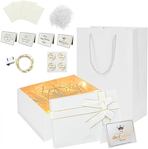 HuaMuDM Geschenkbox Mit Schleife,Geschenkverpackung Box mit Band, Geschenkkarton Für Geschenke,Verpackungskarton mit Band,Geschenkbox Klein für Geburtstag,Geschenkkarton Für Geschenke,Valentinstag