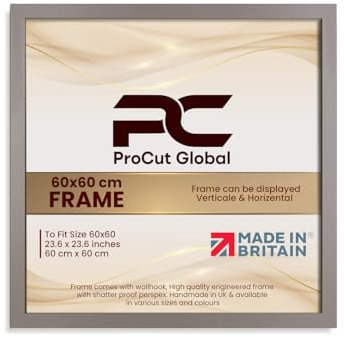 Procut Global 60X60CM Rose Gold Picture Frames - Modern Wooden Photo Frame with Shatterproof Perspex for Wall or Tabletop - Perfect for Posters, Certificates, Prints - Sizes & Colors Available